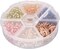 Round Plastic Organizer Box - 3.25" x 0.75" with 6 Snap-Lock Sections, Compact Storage for Beads, Findings, Jewelry Supplies & Small Craft Items